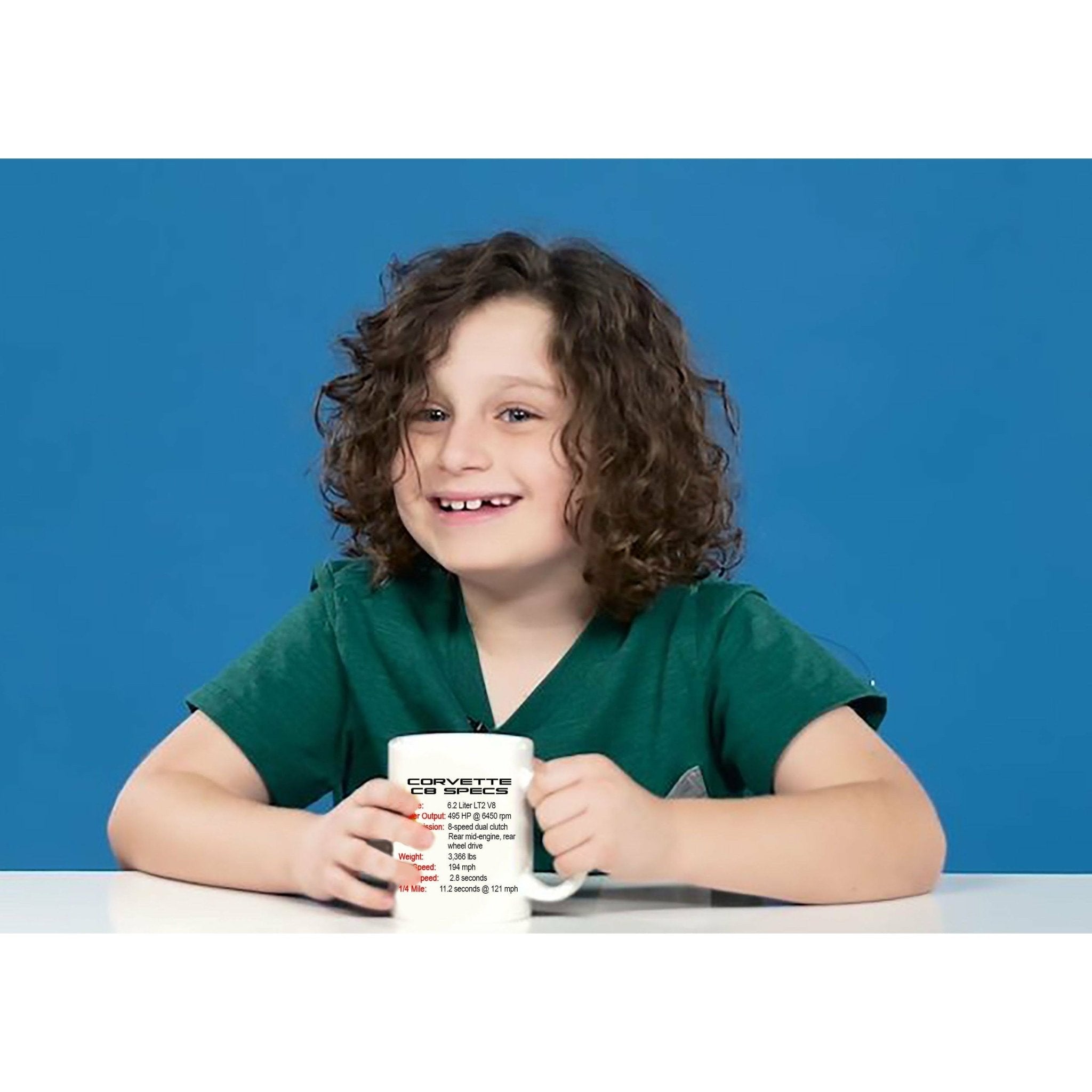 Corvette C8 Logo & Specification White Ceramic Coffee Mug, 11 oz. - Vette1 - C8 Coffee Mugs