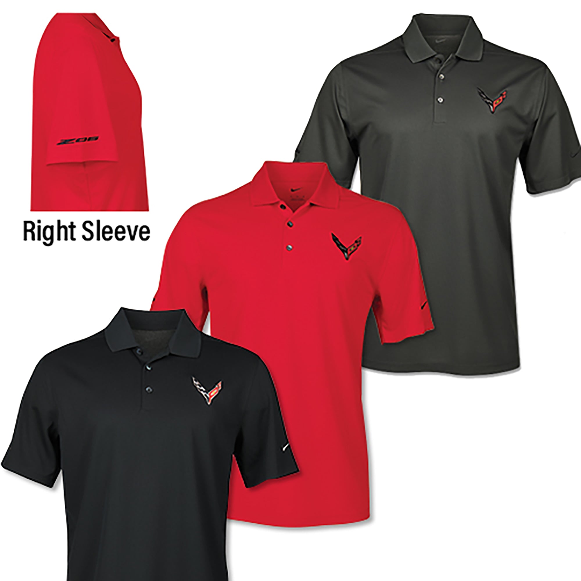 Men's 2022 Corvette Z06 Dri Fit Polo - Vette1 - C8 Men's Polo Shirts