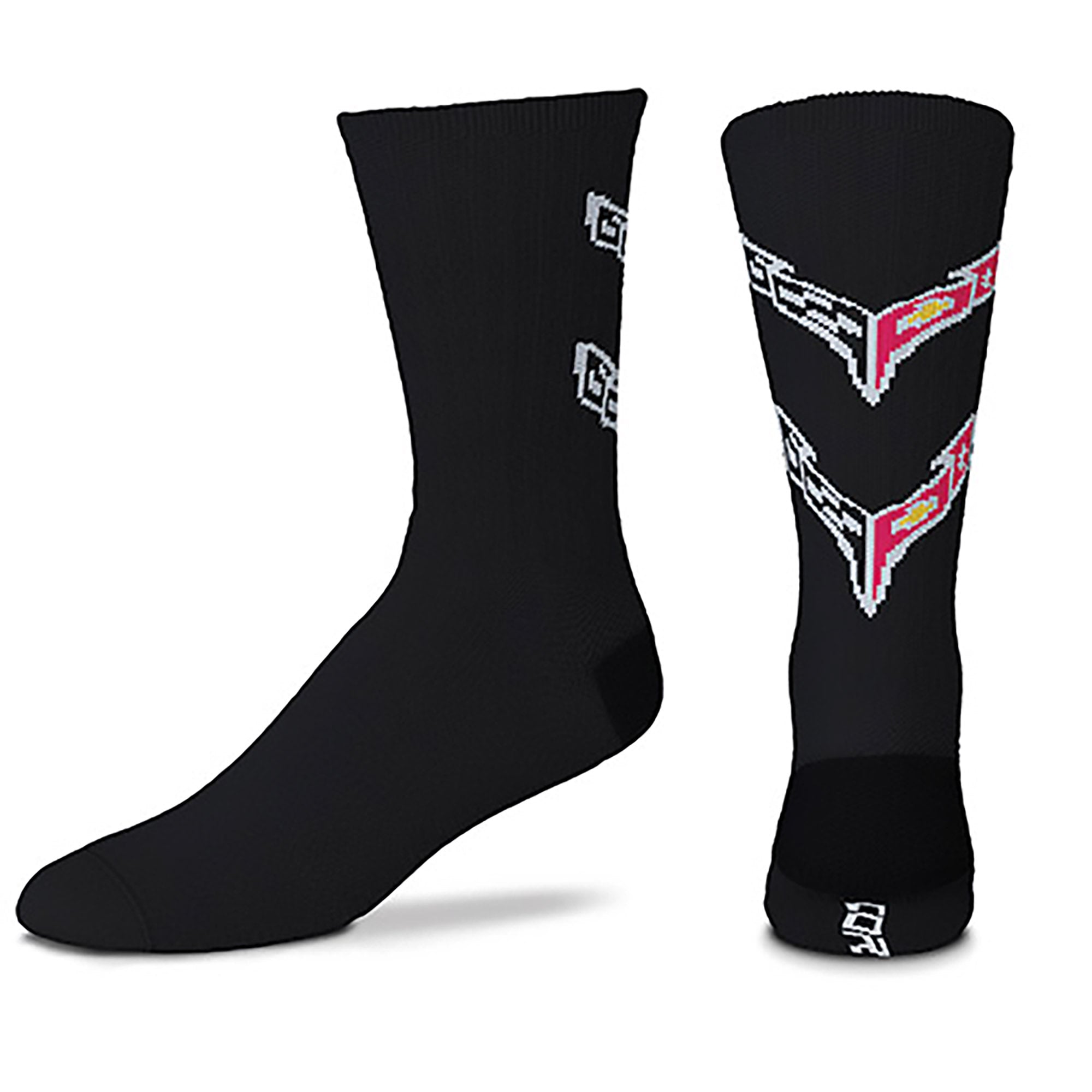 2020 Corvette Black Crew Sock - Vette1 - C8 Socks