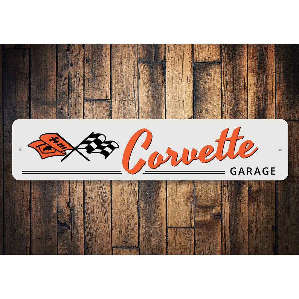 Corvette C1/C3 Garage Flags Sign - Vette1 - C1 Signs