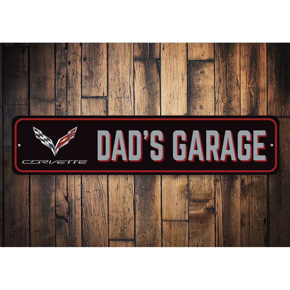 Dads Corvette C7 Garage Sign - Vette1 - C7 Socks