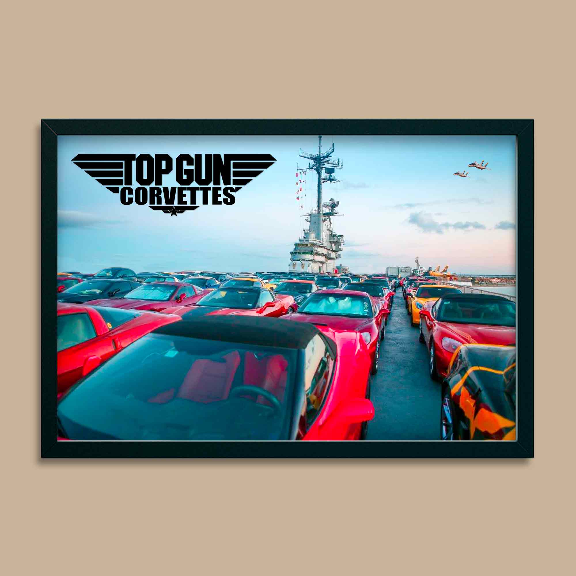 400 Corvettes on the USS Lexington - They got a need, a need for speed! - Vette1 - Wall Art
