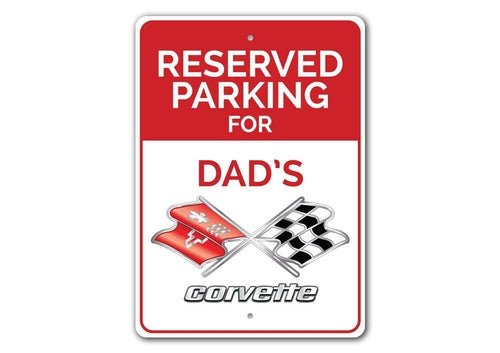 Reserved Parking Chevy Corvette C1 Sign - Vette1 - C1 Signs