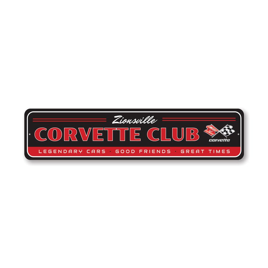 Personalized Corvette Club Sign - Vette1 - Personalized Metal Signs