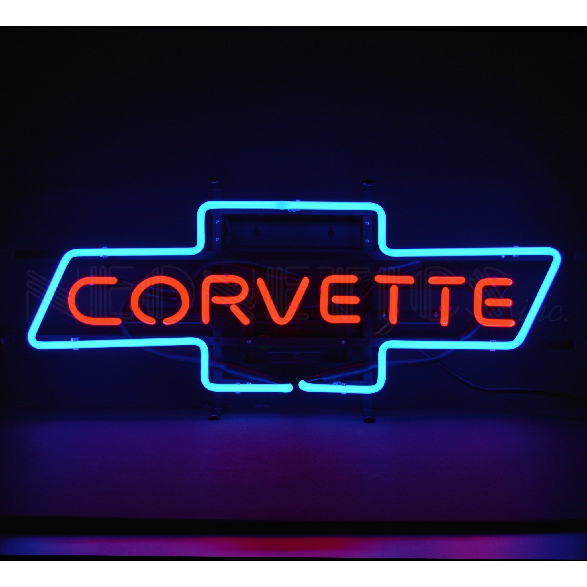 Corvette Bowtie Neon Sign - 11"x29" - Vette1 - Misc. Neon Signs