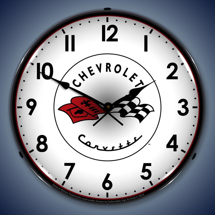 C1 Corvette 14” Backlit LED Clock - Vette1 - C1 Clocks