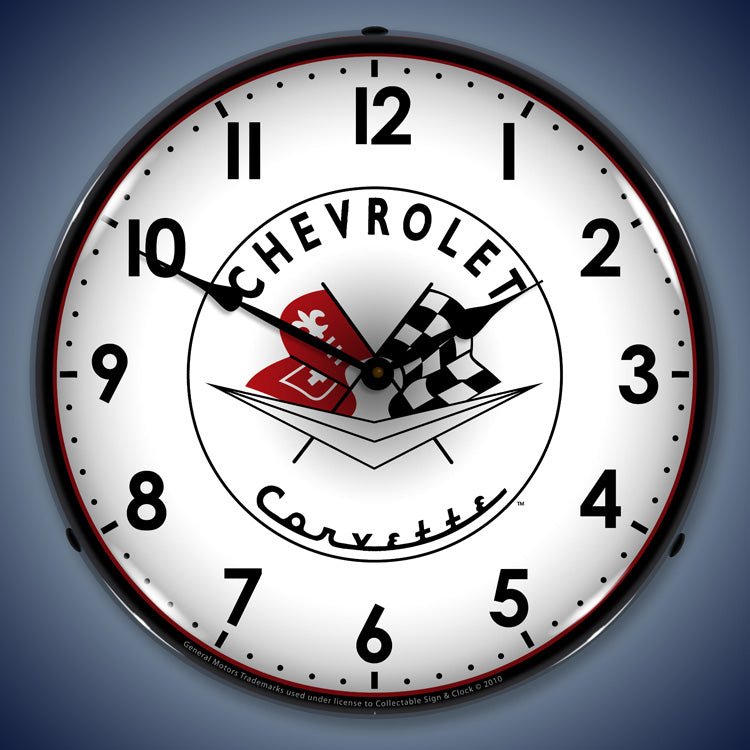 1956-1957 C1 Corvette 14” Backlit LED Clock - Vette1 - C1 Clocks