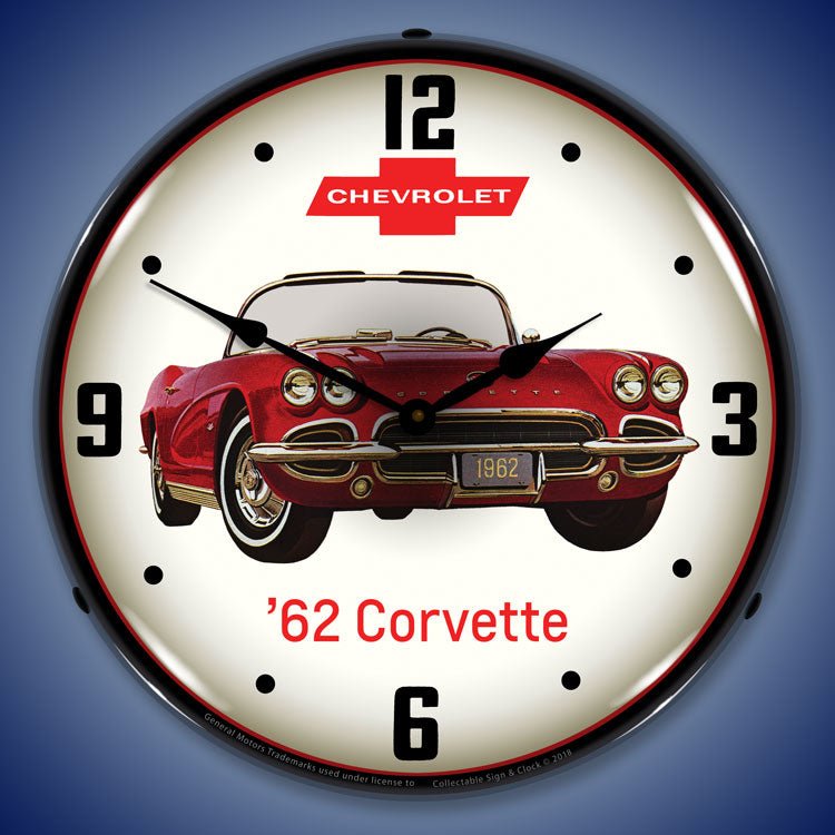 1962 C1 Corvette 14” Backlit LED Clock - Vette1 - C1 Clocks
