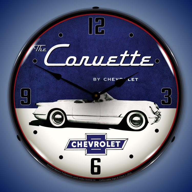 1954 C1 Corvette 14” Backlit LED Clock - Vette1 - C1 Clocks