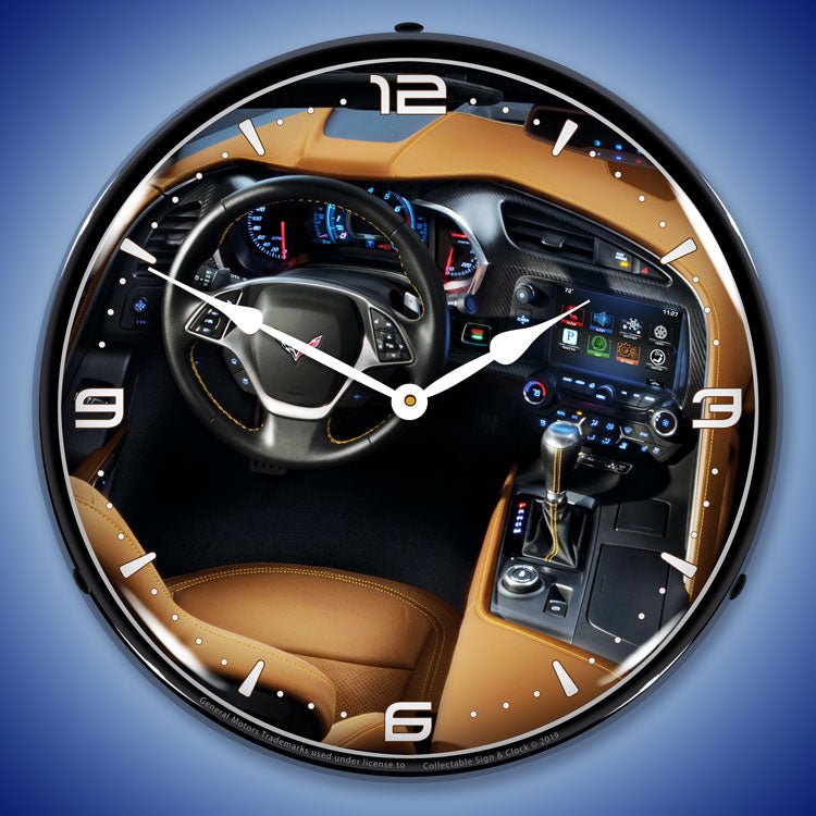 C7 Corvette Dash 14” Backlit LED Clock - Vette1 - C7 Clocks