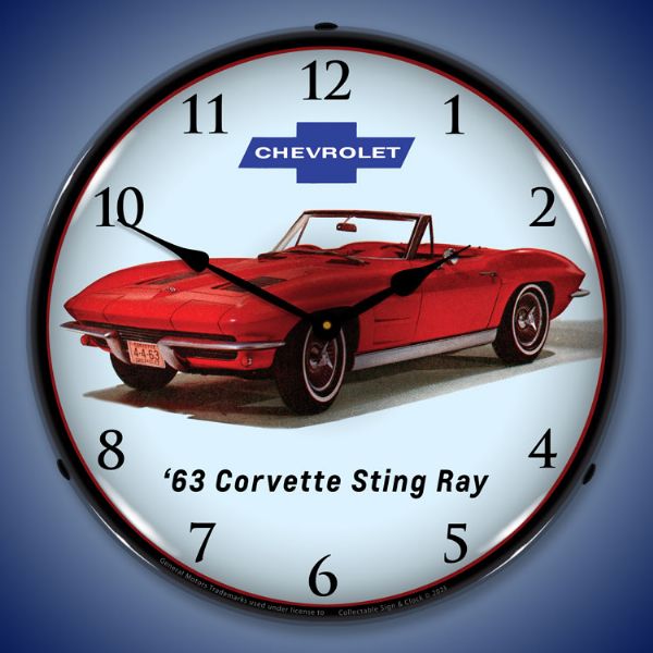 1962 C1 Corvette 14” Backlit LED Clock - Vette1 - C1 Clocks
