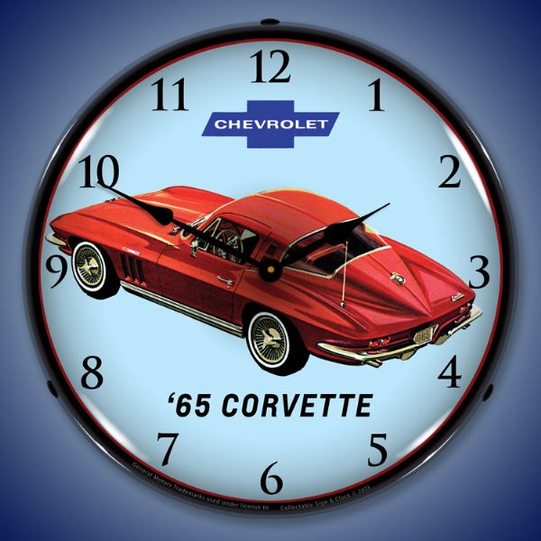 1965 C2 Corvette 14” Backlit LED Clock - Vette1 - C2 Clocks
