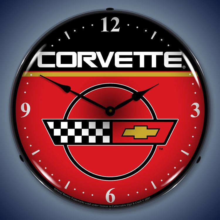 C4 Corvette 14” Backlit LED Clock - Vette1 - C4 Clocks