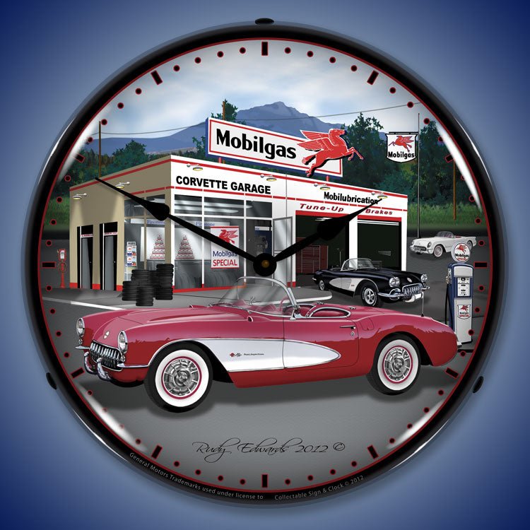 1957 C1 Corvette 14” Backlit LED Clock - Vette1 - C1 Clocks