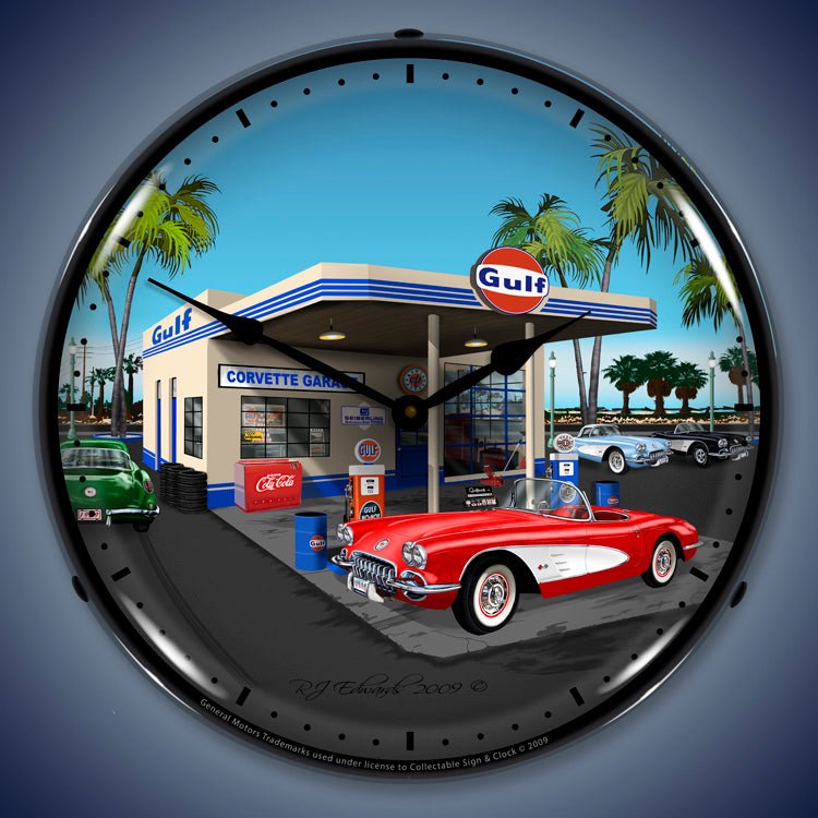 1959 C1 Corvette 14” Backlit LED Clock - Vette1 - C1 Clocks