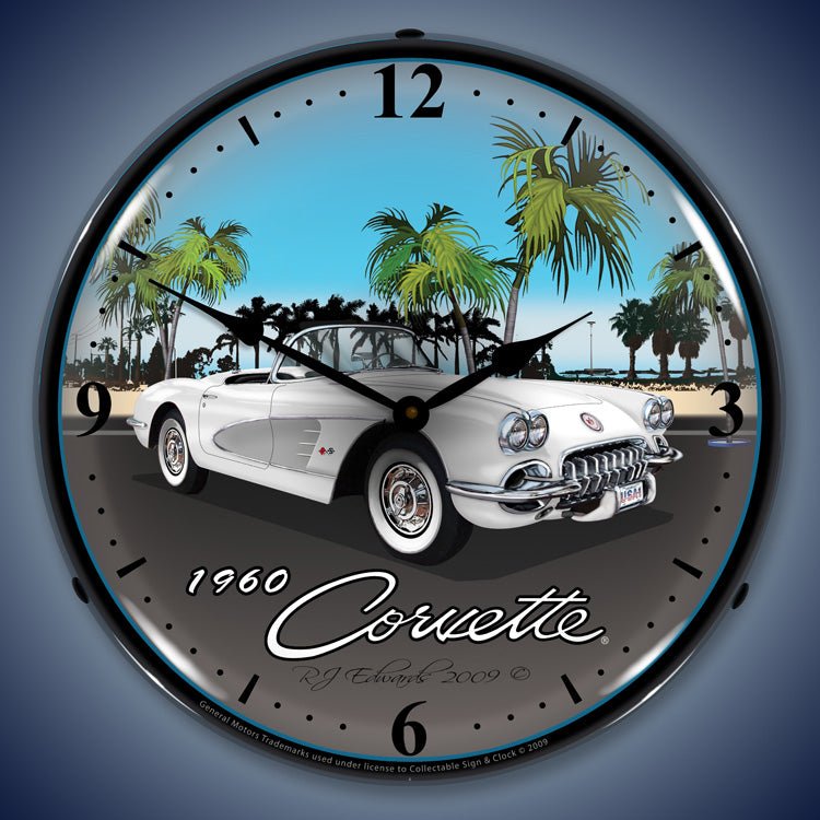 1960 C1 Corvette 14” Backlit LED Clock - Vette1 - C1 Clocks