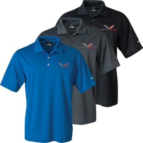 Corvette C7 Men's Grand Sport Nike Dri-Fit Polo - Vette1 - C7 Men's Polo Shirts