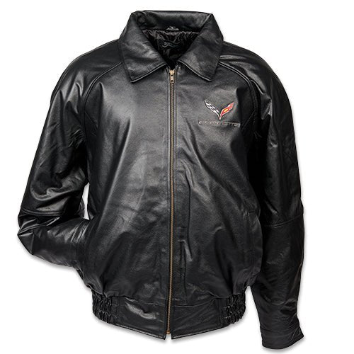 Men's C7 Corvette Textured Lamb Skin Jacket - Vette1 - C7 Men's Outerwear