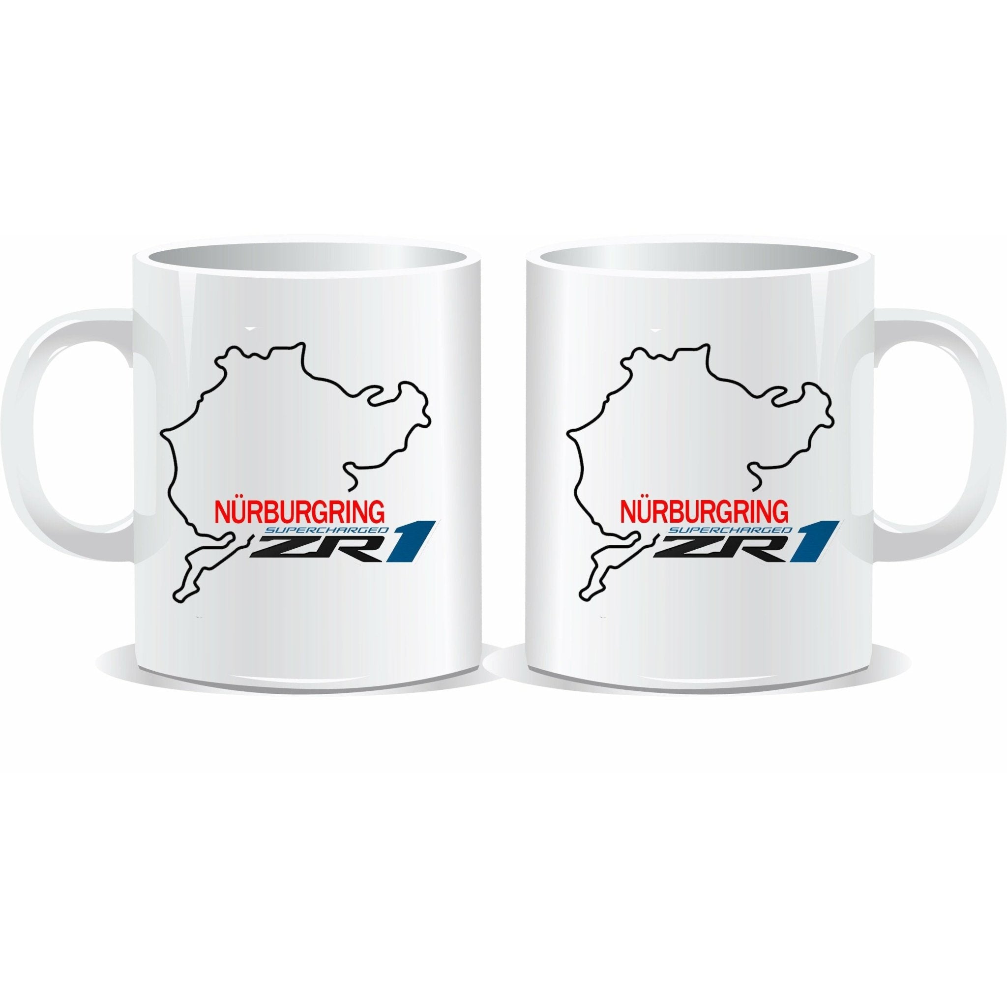 C6 ZR1 Nurburgring Logo White Ceramic Coffee Mug, 11 oz. - Vette1 -