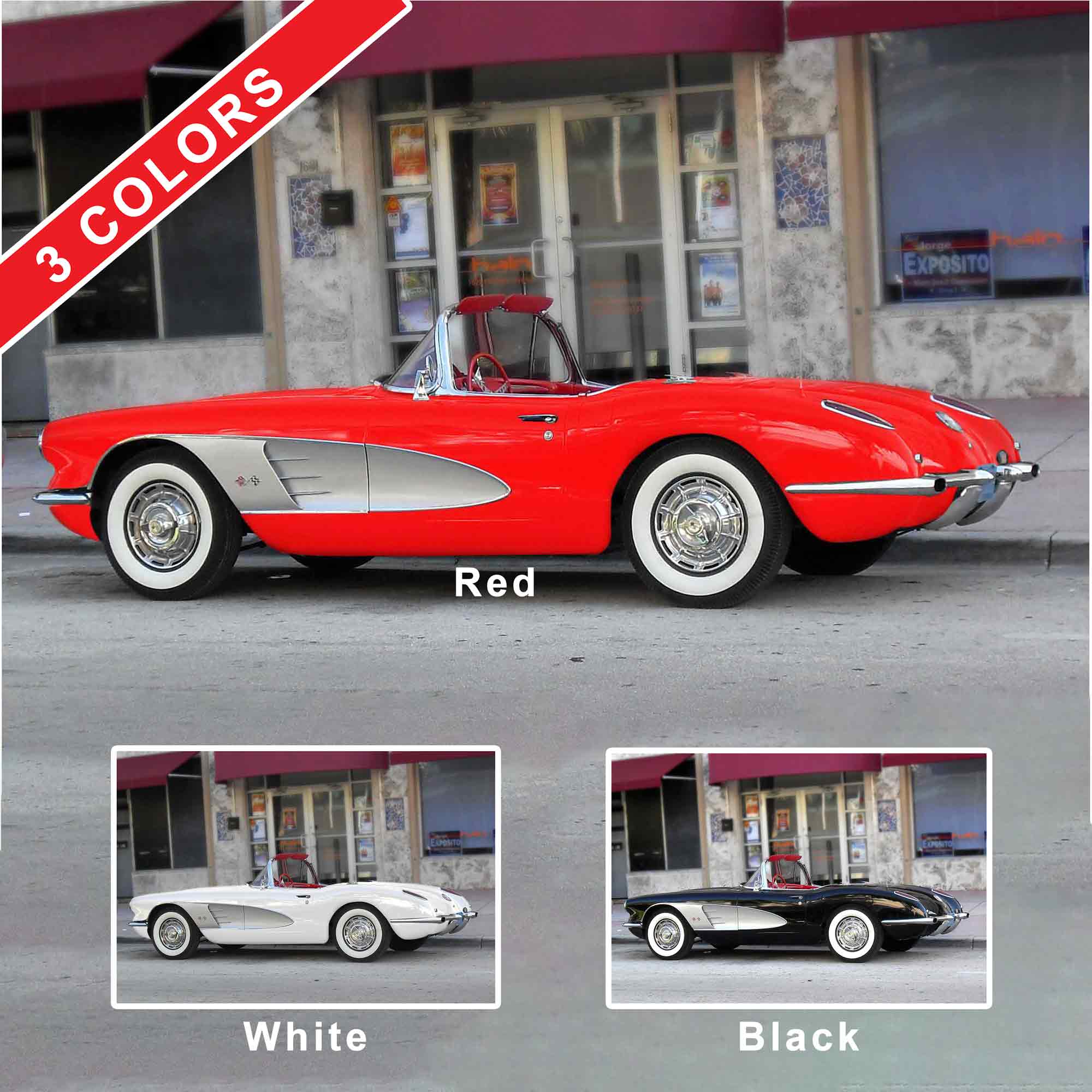 Corvette C1 Convertible - 3 Colors - Vette1 - Wall Art