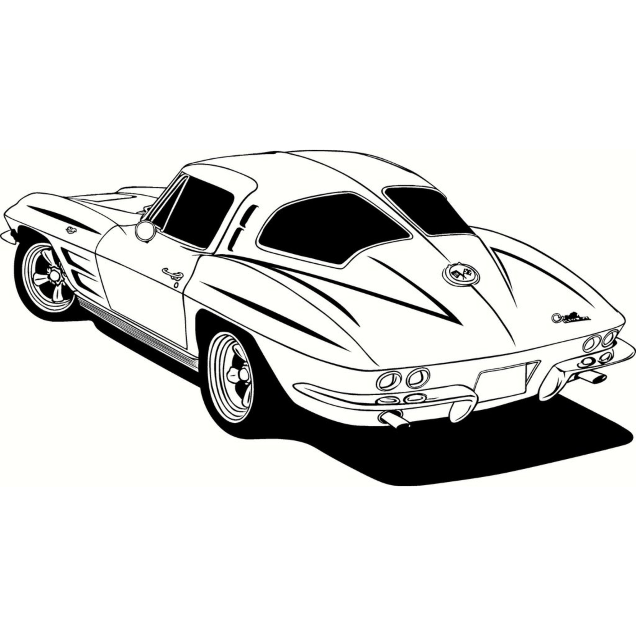 Corvette C3 1963 Split Window Line Graphic Instant Download, Vector, Car, SVG, Cut File, Print, Illustration, Digital, Scrapbooking, Cameo, Cricut - Vette1 - C3 Downloads