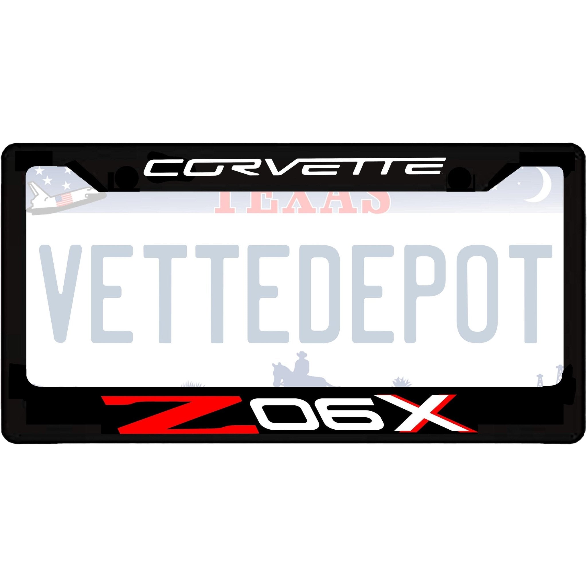 Corvette C6 Aluminum License Plate Frame Z06, ZR1, Grand Sport, Corvette Racing, Z06X - Vette1 - C6 License Plate Frames