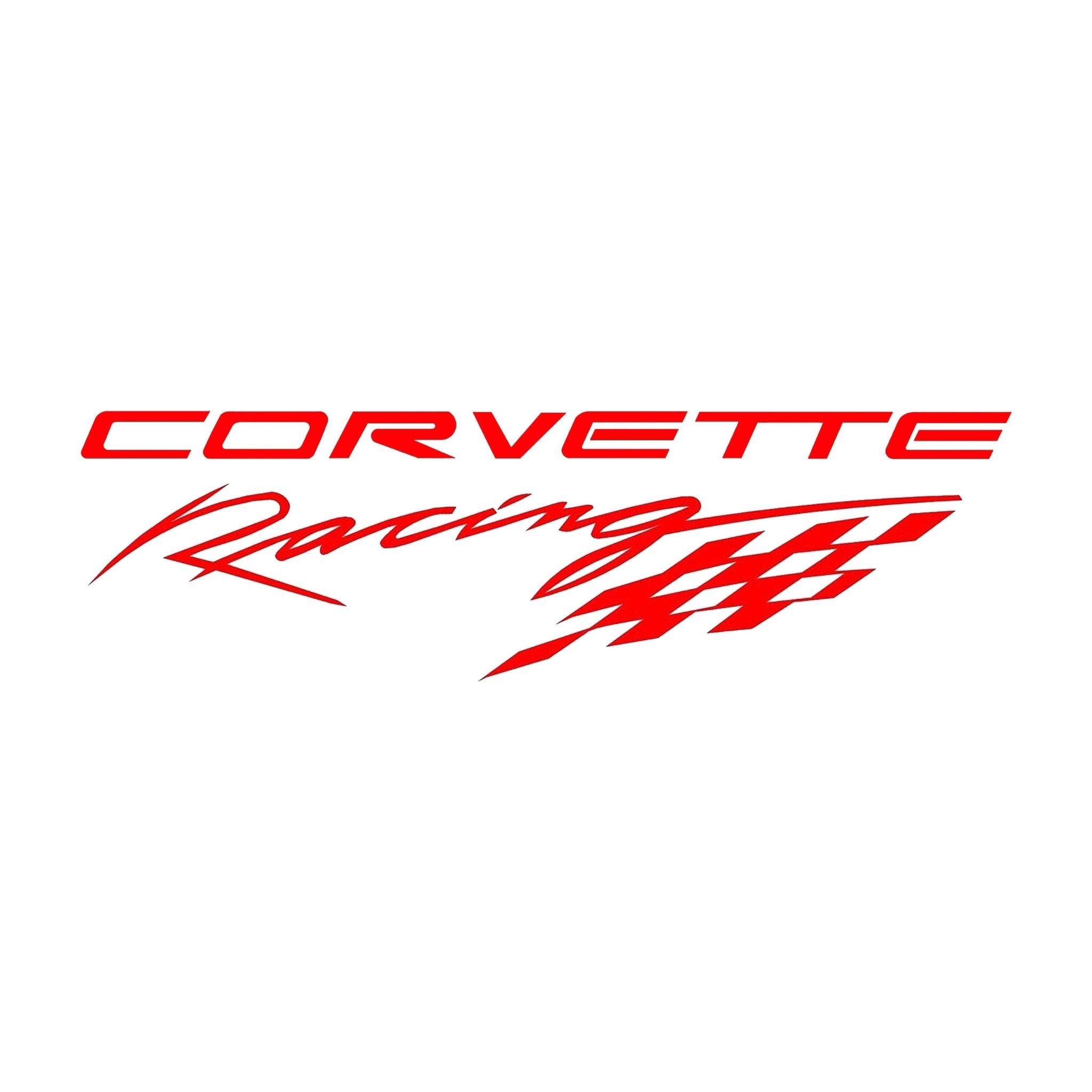 Corvette C6 Racing Flag Pair Vinyl Decal 12" x 3.5" Car Exterior Sticker - Vette1 - Body Decals