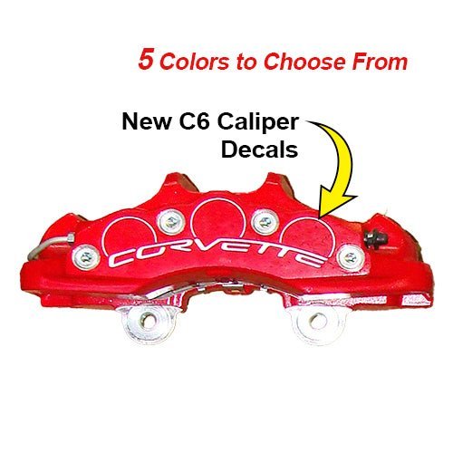 Corvette C6 Z06 Brake Caliper Decals - High Temperature - Vette1 - Caliper Decals