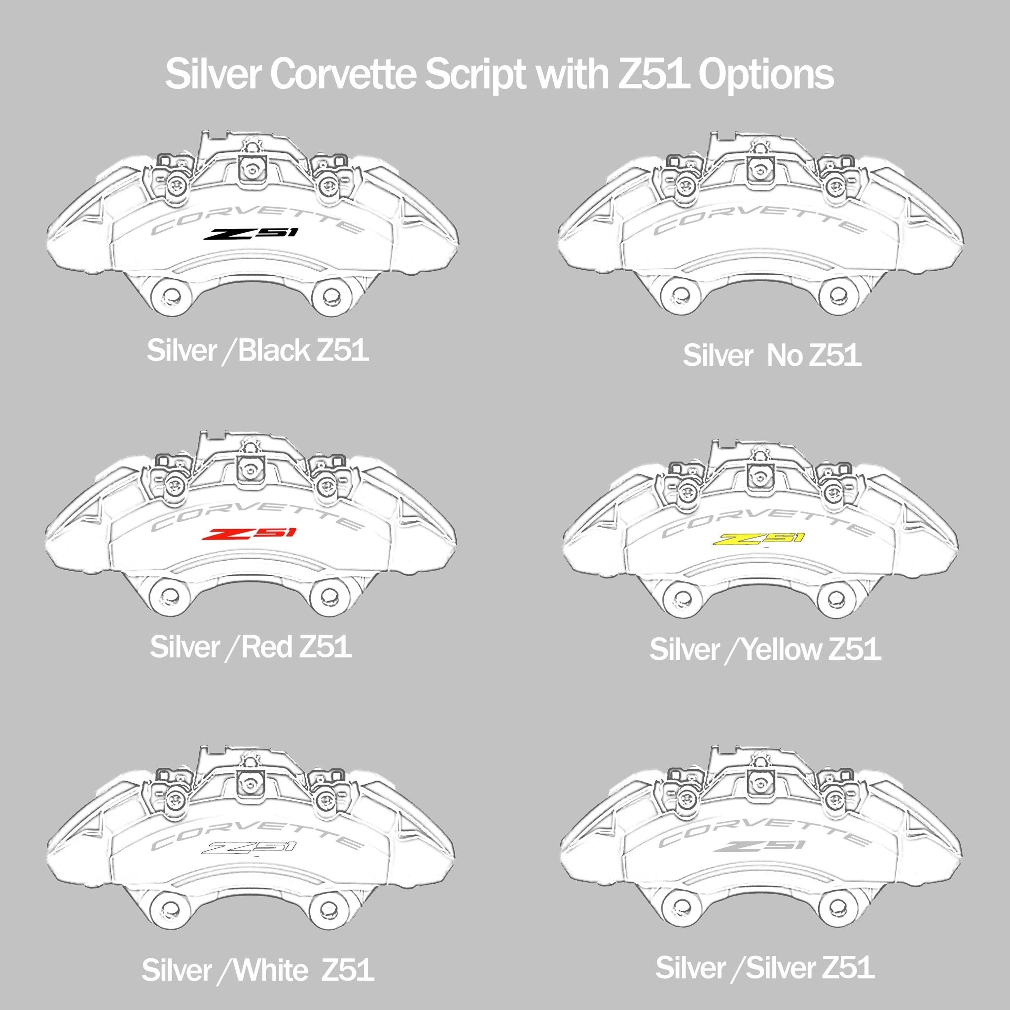 Corvette C7 Brake Caliper Decals - High Temperature - Vette1 - Caliper Decals