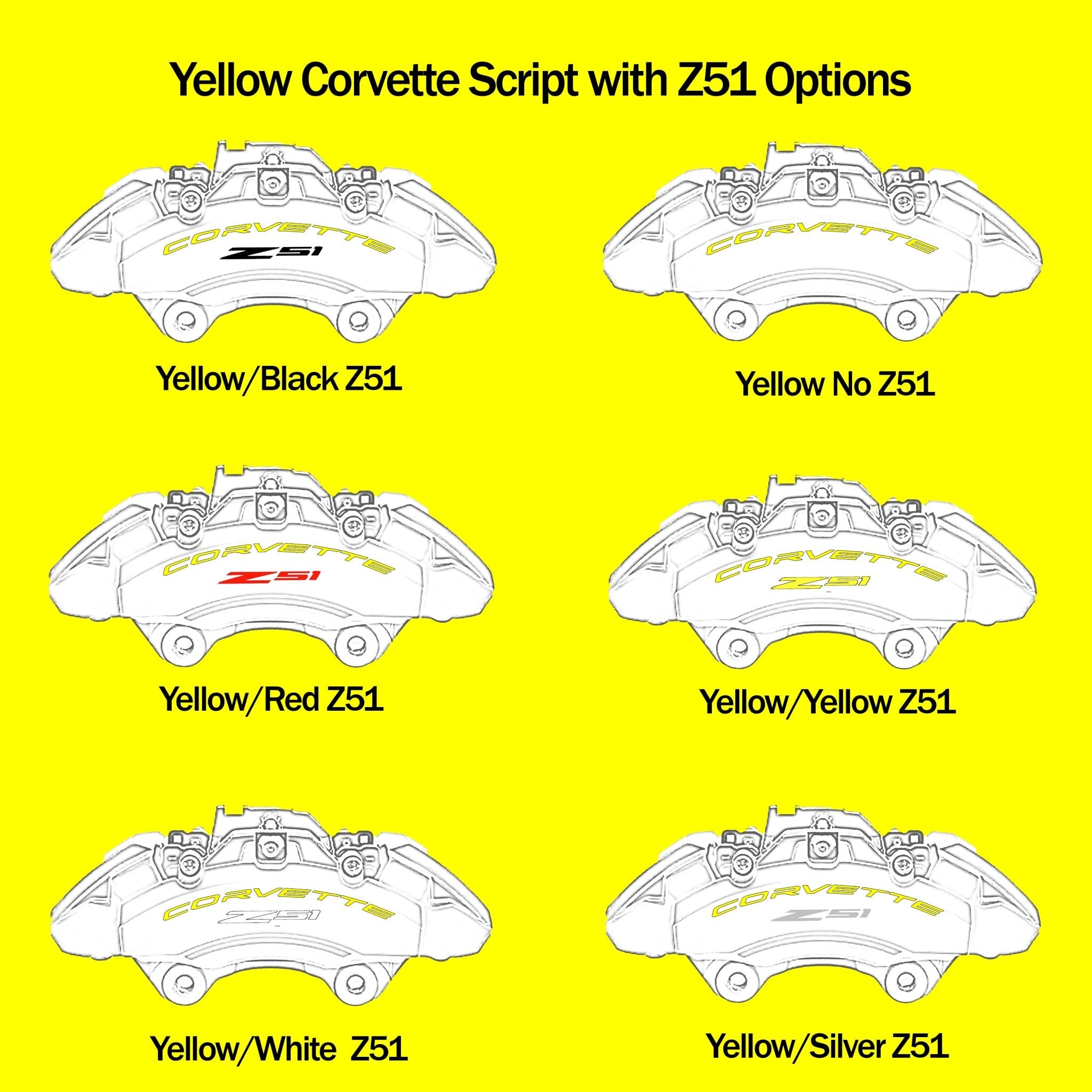 Corvette C7 Brake Caliper Decals - High Temperature - Vette1 - Caliper Decals