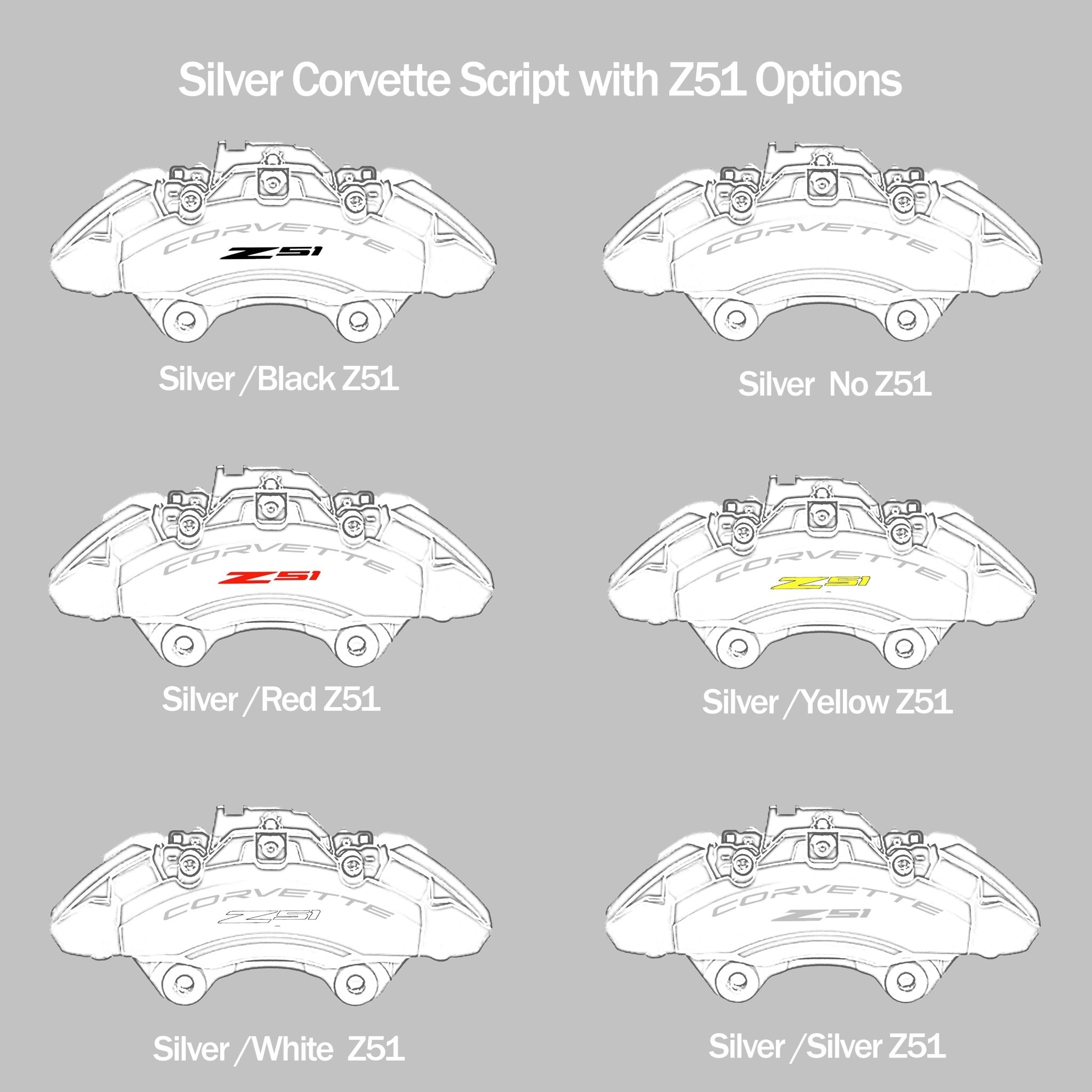 Corvette C8 Brake Caliper Decals - High Temperature - Vette1 - Caliper Decals