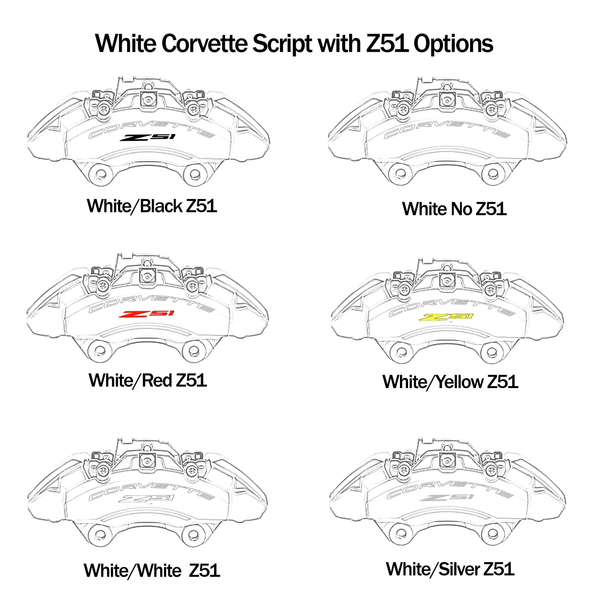 Corvette C8 Brake Caliper Decals - High Temperature - Vette1 - Caliper Decals