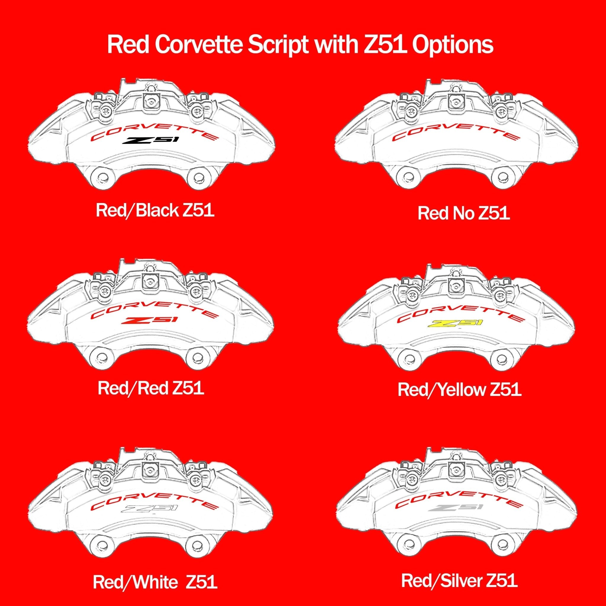 Corvette C8 Brake Caliper Decals - High Temperature - Vette1 - Caliper Decals