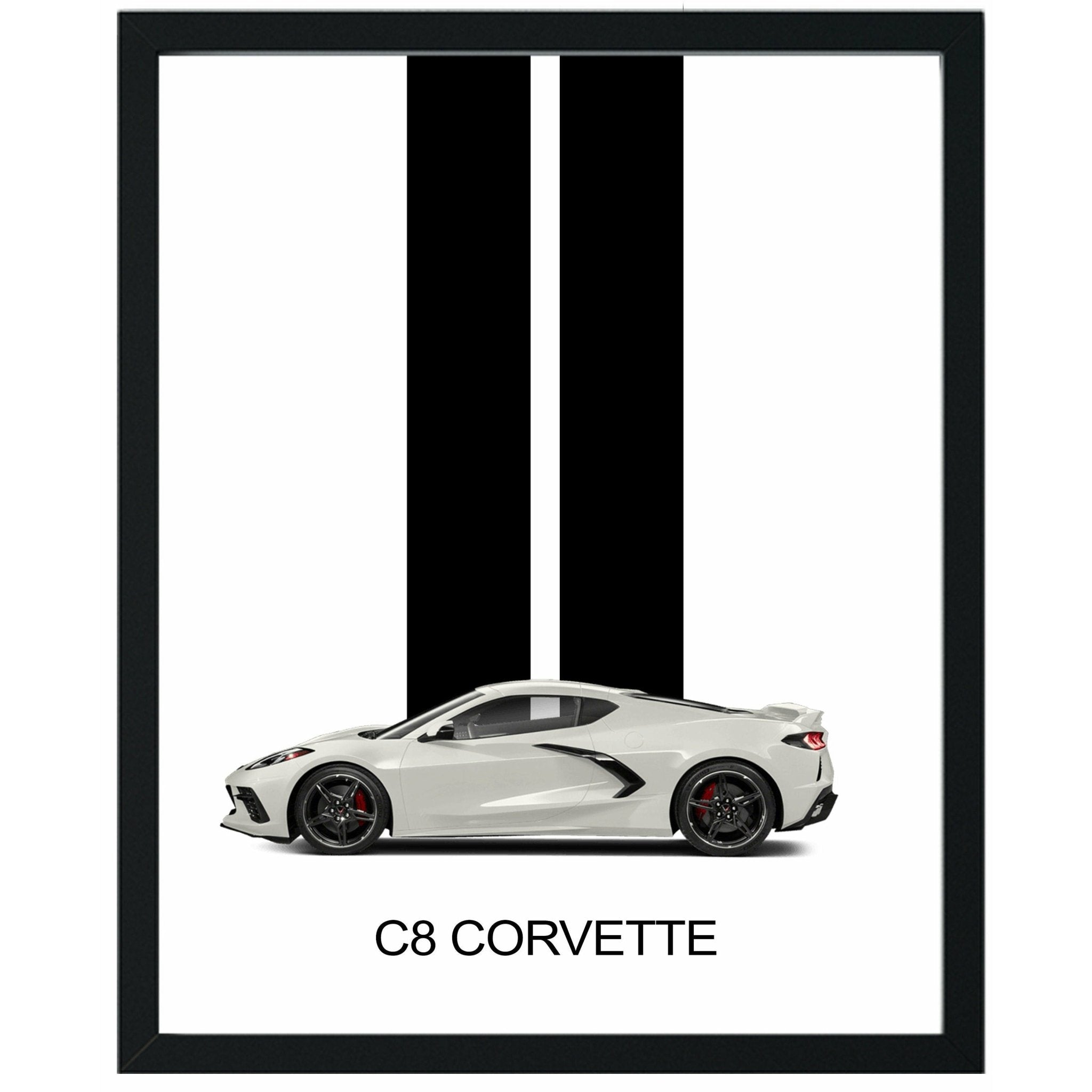 Corvette C8 Poster Print - Unframed | Corvette Wall Art | Great Gift for Dad or Corvette Enthusiast - Vette1 - Wall Art