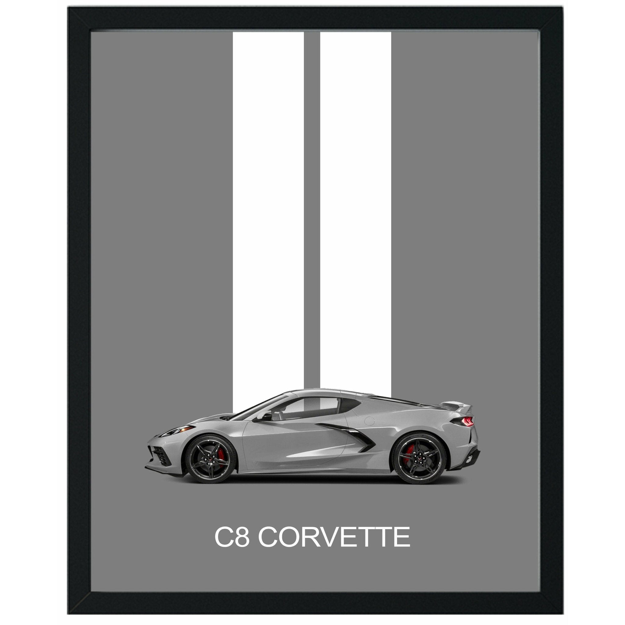 Corvette C8 Poster Print - Unframed | Corvette Wall Art | Great Gift for Dad or Corvette Enthusiast - Vette1 - Wall Art