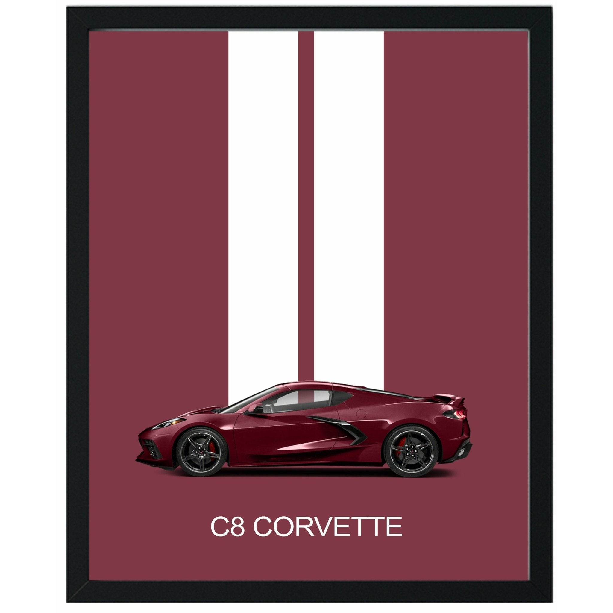 Corvette C8 Poster Print - Unframed | Corvette Wall Art | Great Gift for Dad or Corvette Enthusiast - Vette1 - Wall Art