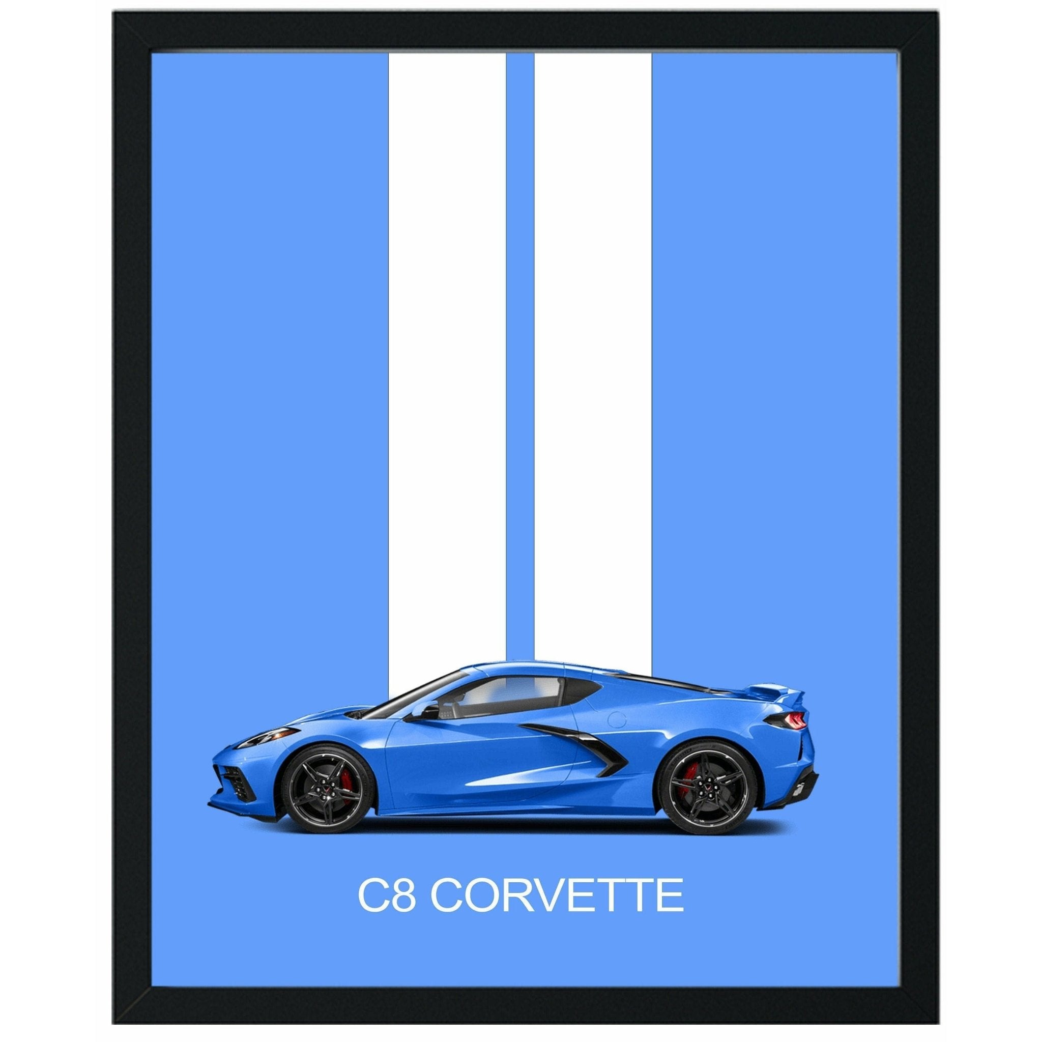 Corvette C8 Poster Print - Unframed | Corvette Wall Art | Great Gift for Dad or Corvette Enthusiast - Vette1 - Wall Art