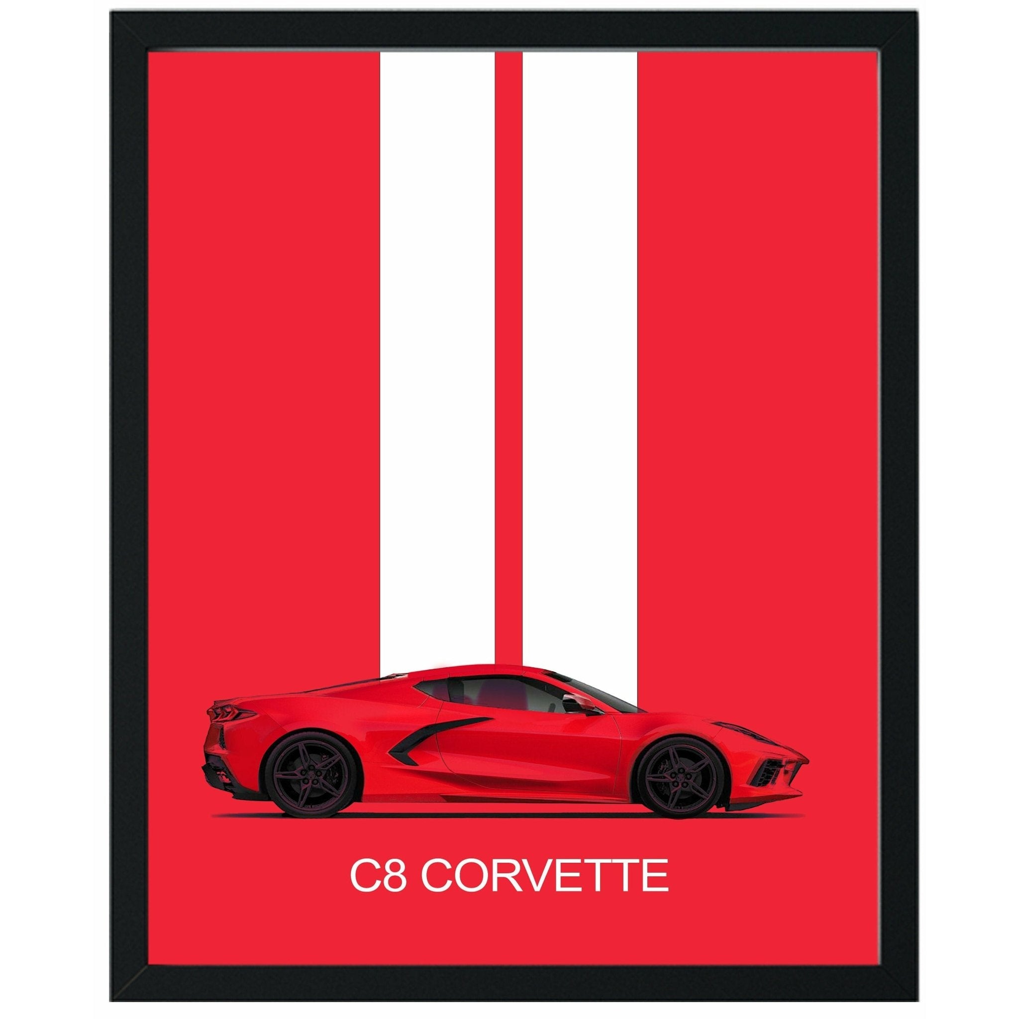 Corvette C8 Poster Print - Unframed | Corvette Wall Art | Great Gift for Dad or Corvette Enthusiast - Vette1 - Wall Art