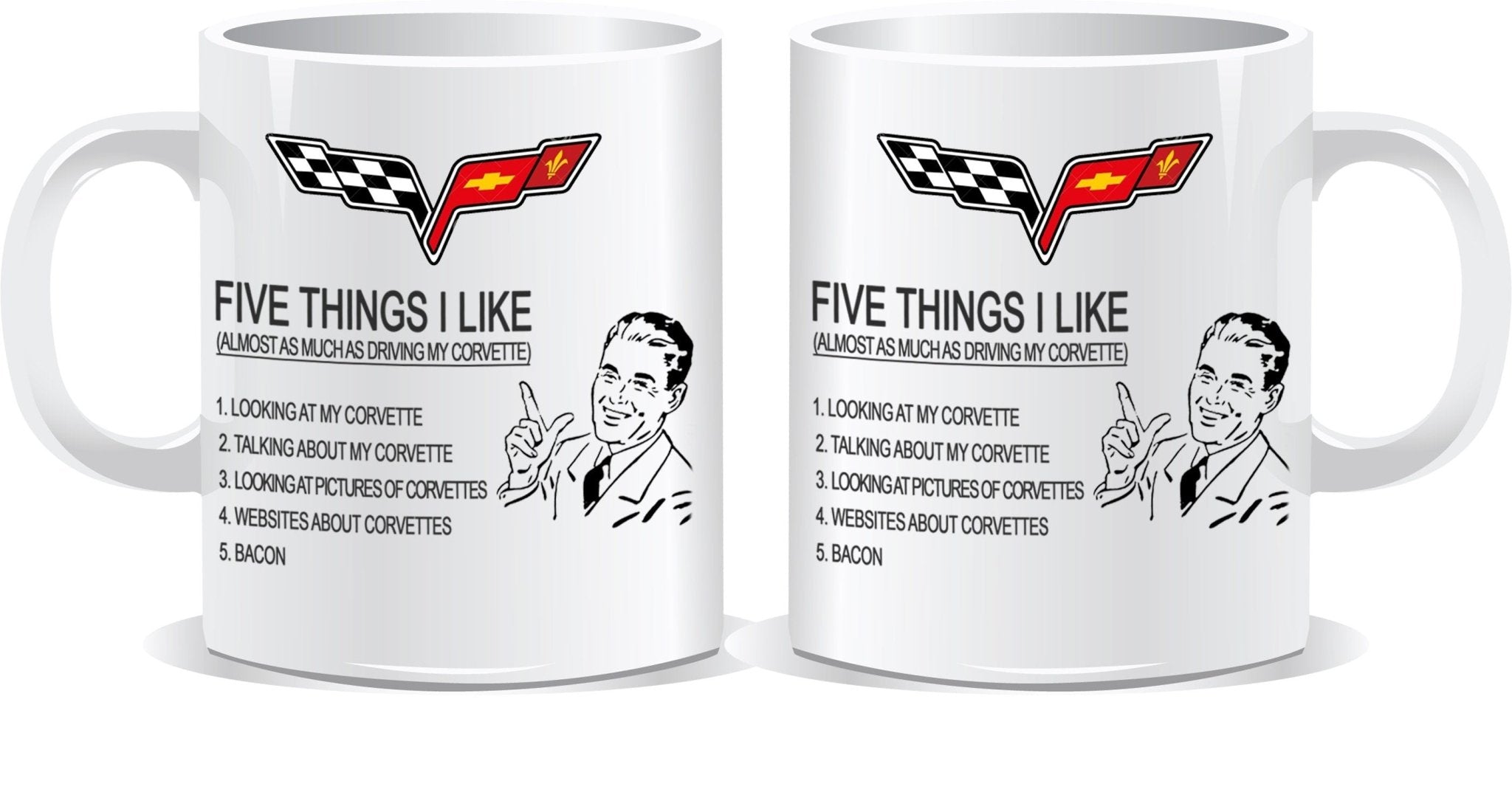 Corvette Coffee Mug - 5 Things I Like Great Gift for Him - Vette1 - Misc. Coffee Mugs