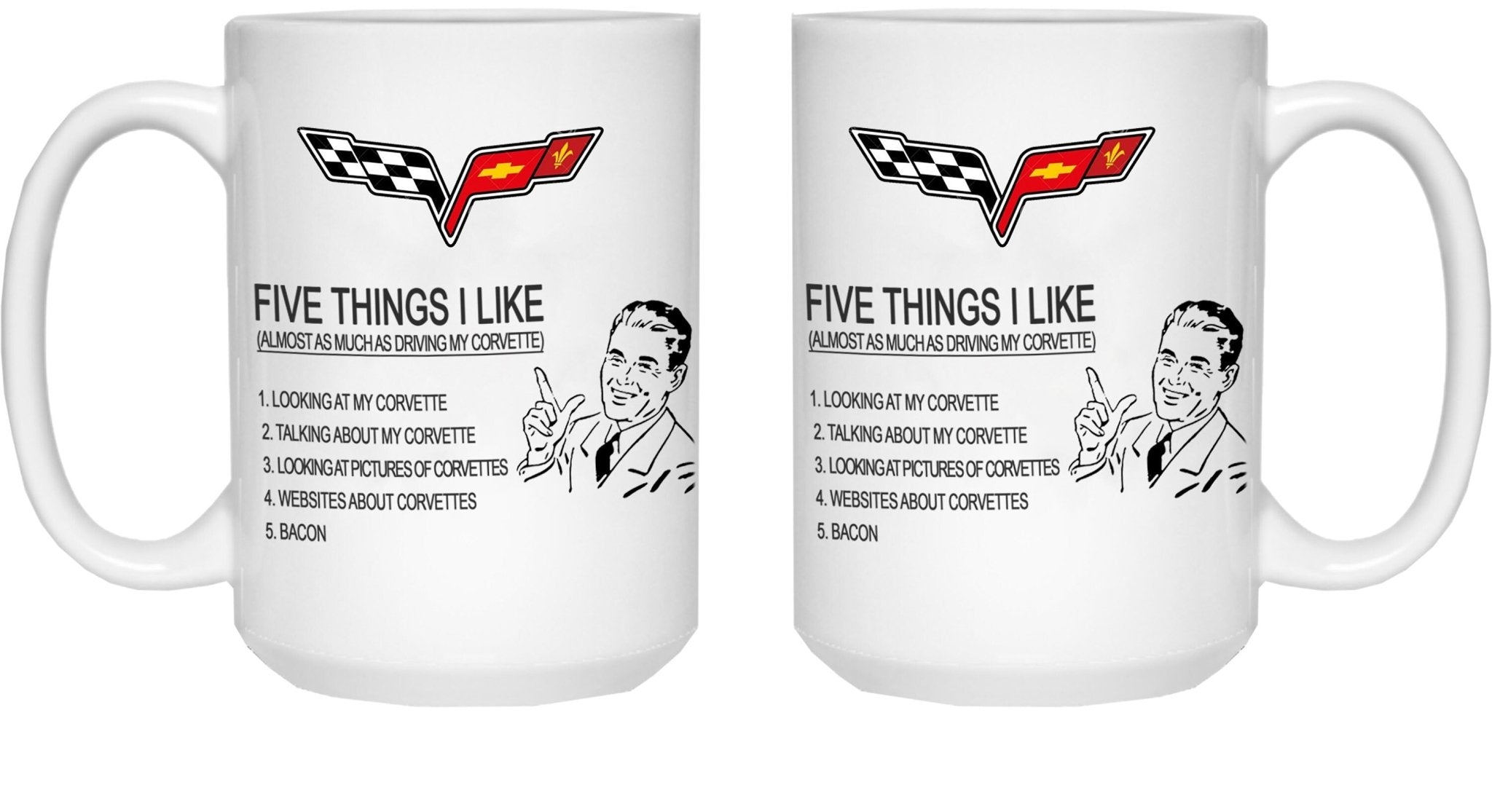 Corvette Coffee Mug - 5 Things I Like Great Gift for Him - Vette1 - Misc. Coffee Mugs