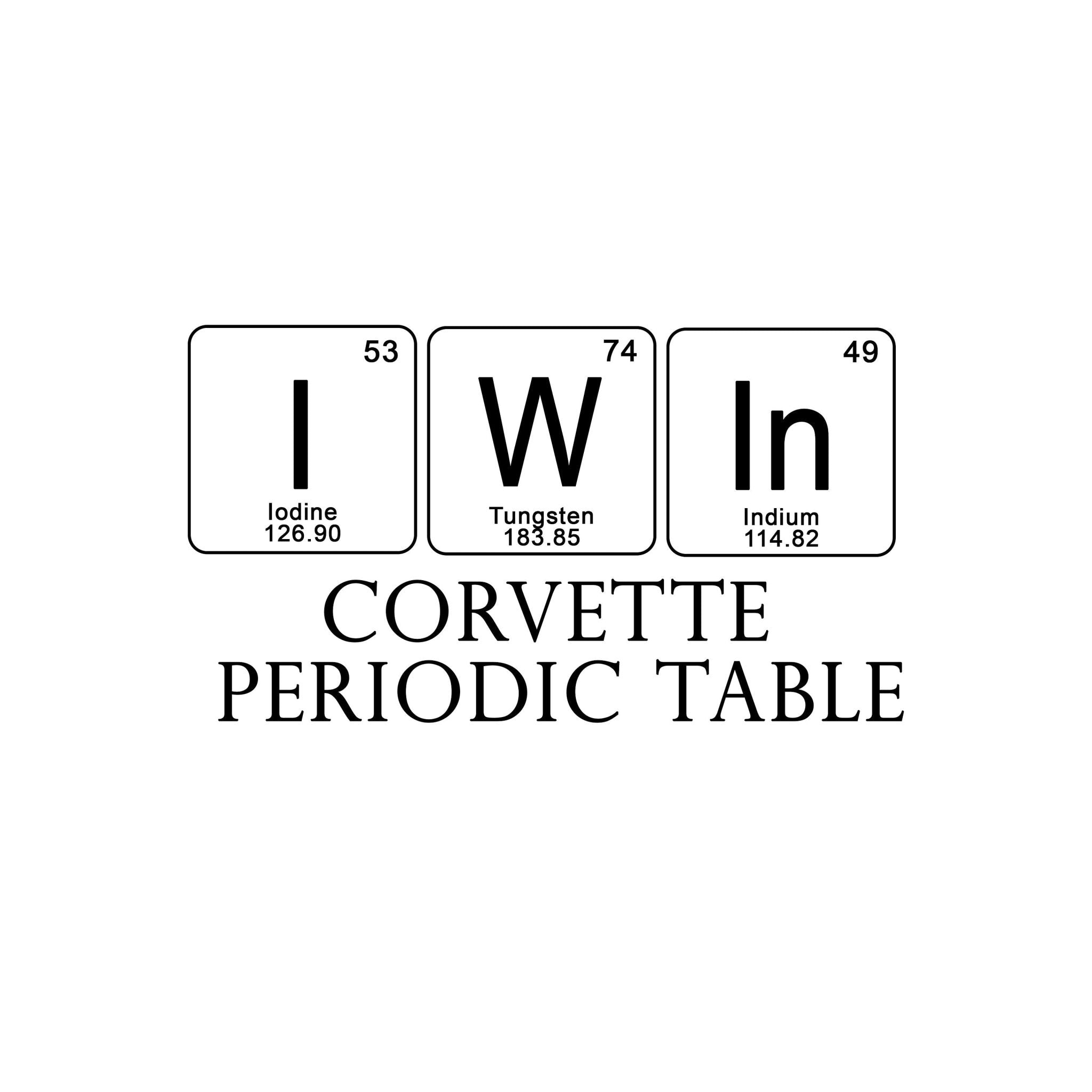 Corvette "I Win" Periodic Table White Ceramic Coffee Mug, 11 oz. - Vette1 - Misc. Coffee Mugs