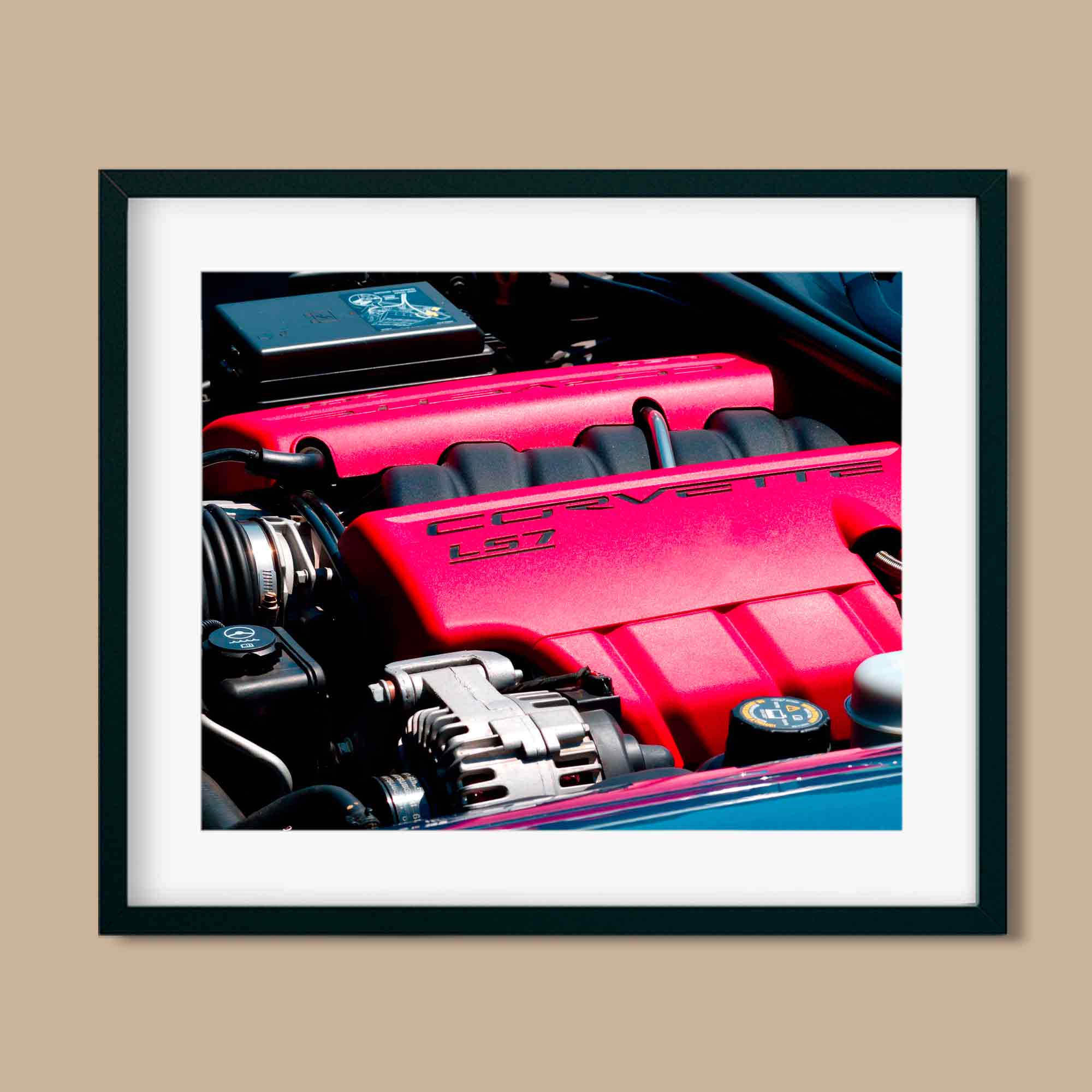 Corvette Poster, Corvette C6 Z06 LS7 427 Engine Awesome Gift for DAD - Vette1 - Wall Art