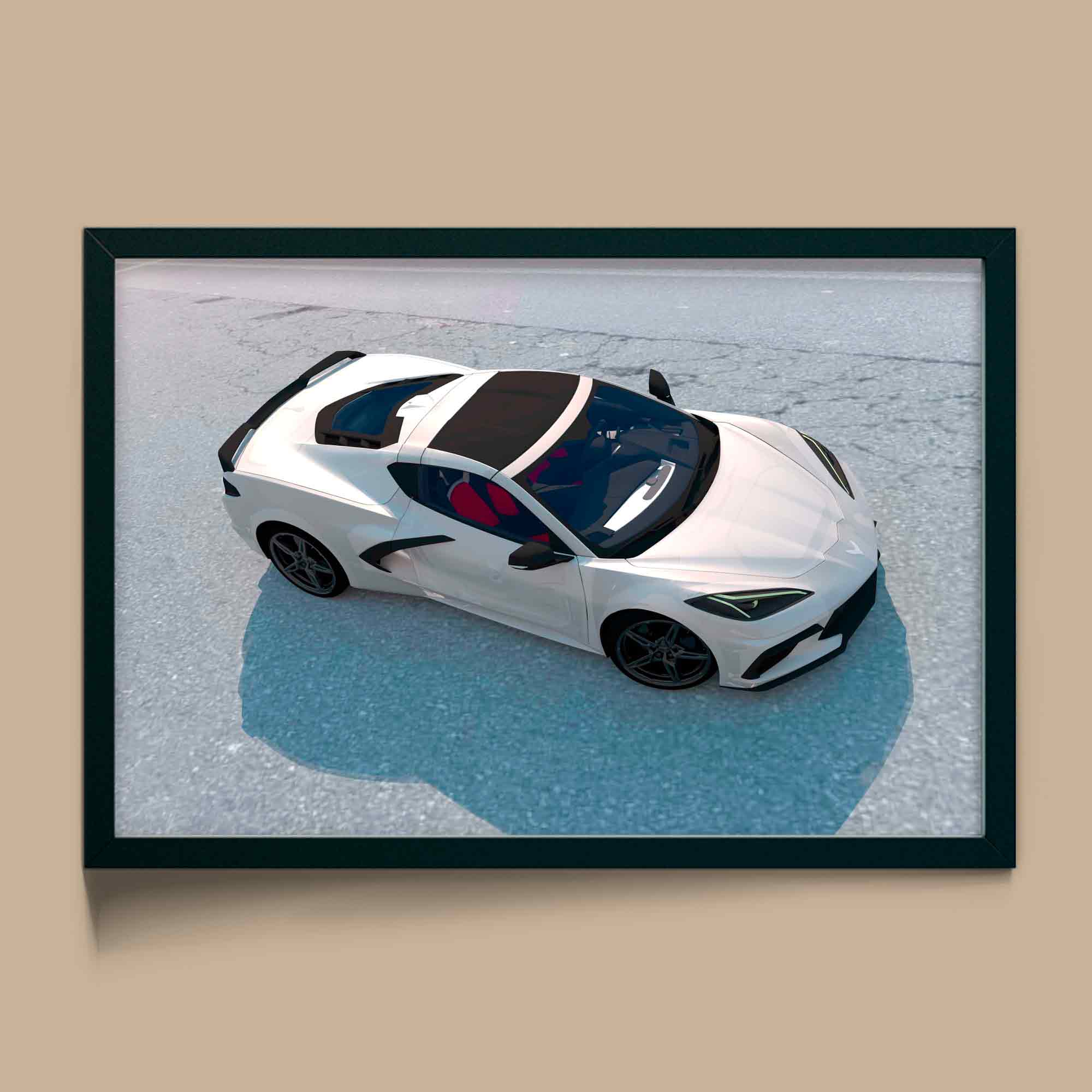 Corvette Poster, Corvette C8 Awesome Gift for DAD - Vette1 - Wall Art