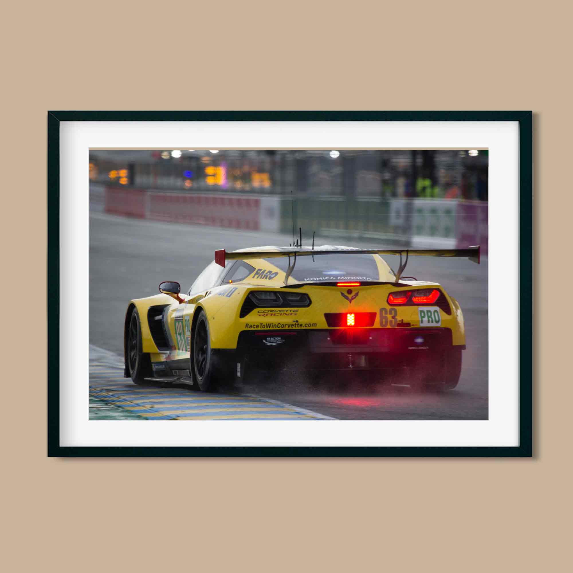 Corvette Poster, Corvette Racing C7R 24 Hours of LeMans, Awesome Gift for DAD - Vette1 - Wall Art