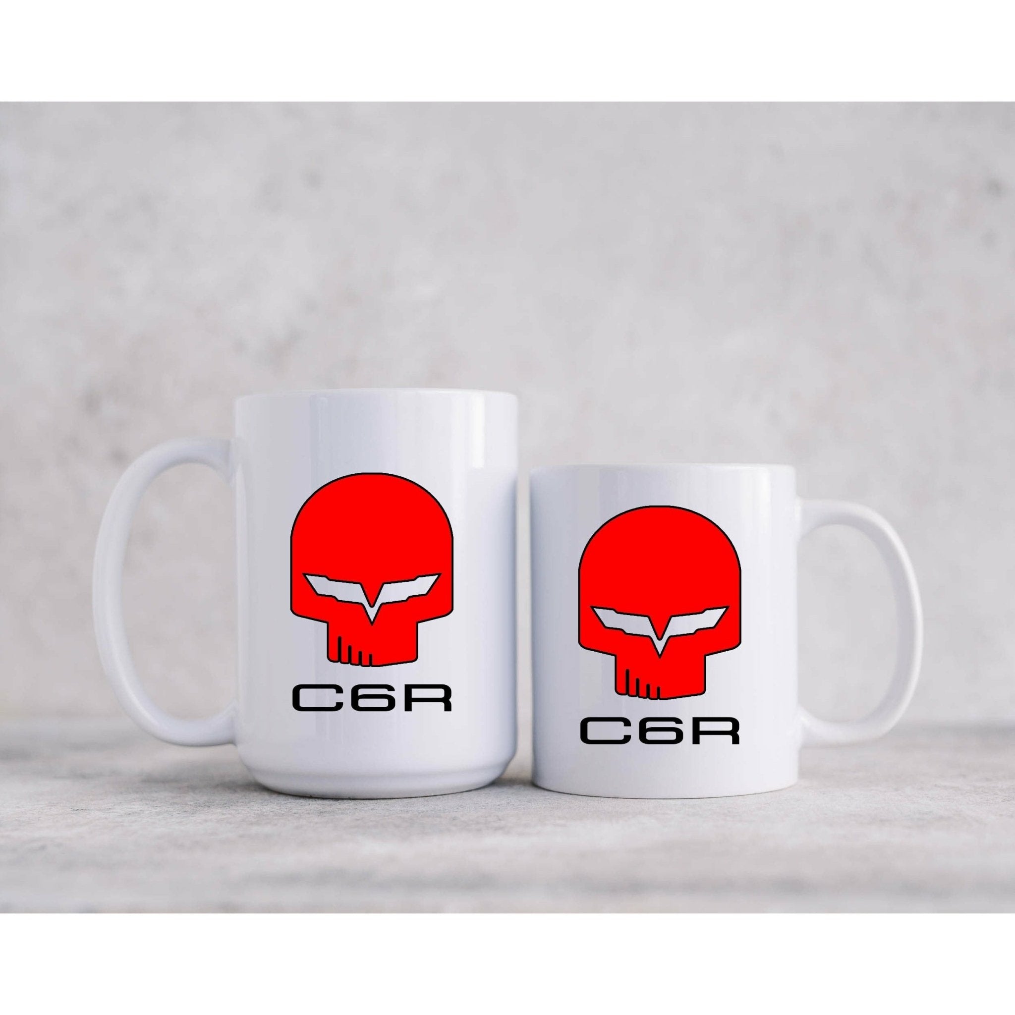 Corvette Racing C6R Black or Red Jake Logo on White Ceramic Coffee Mug, 11 oz. or 15 oz.. - Vette1 -