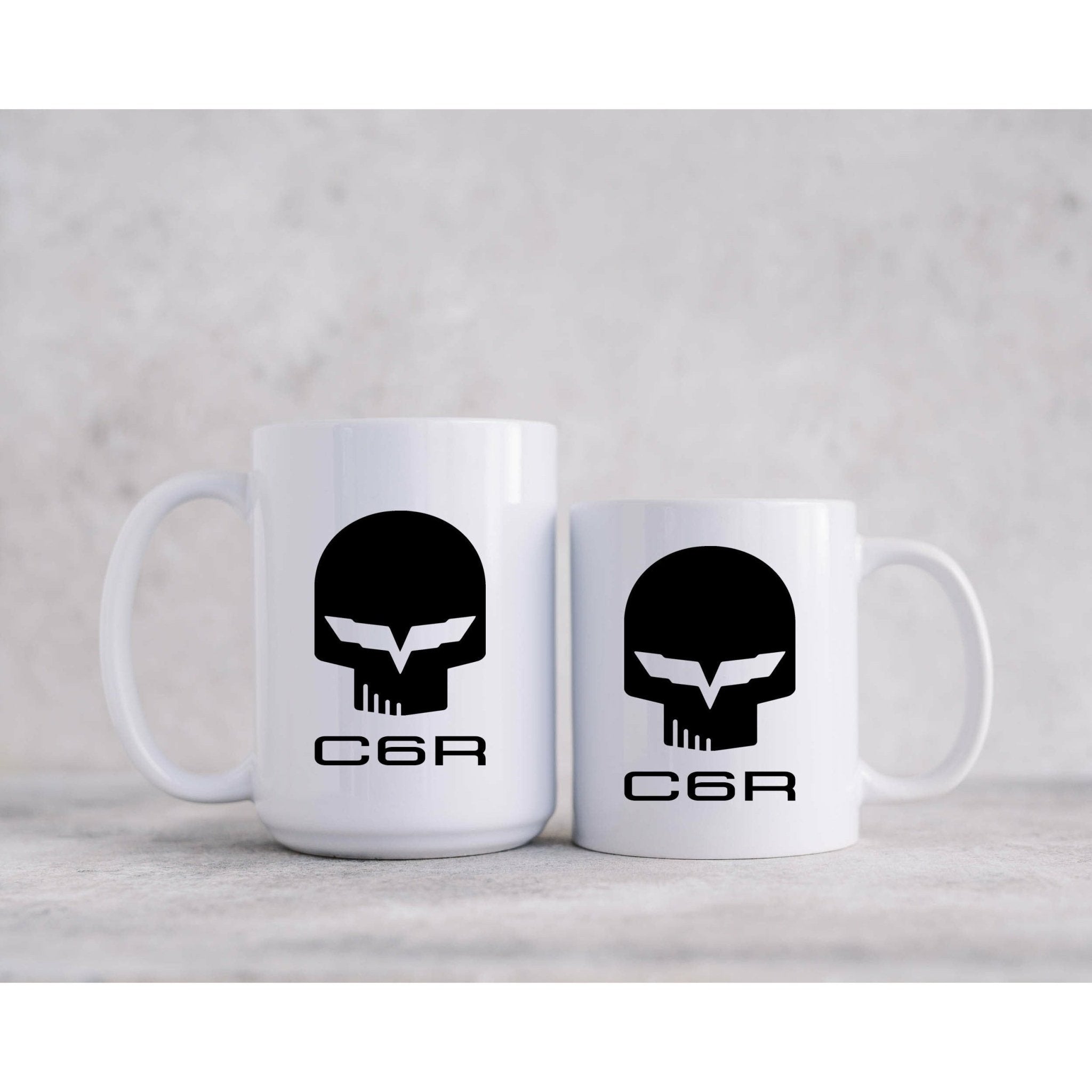Corvette Racing C6R Black or Red Jake Logo on White Ceramic Coffee Mug, 11 oz. or 15 oz.. - Vette1 -