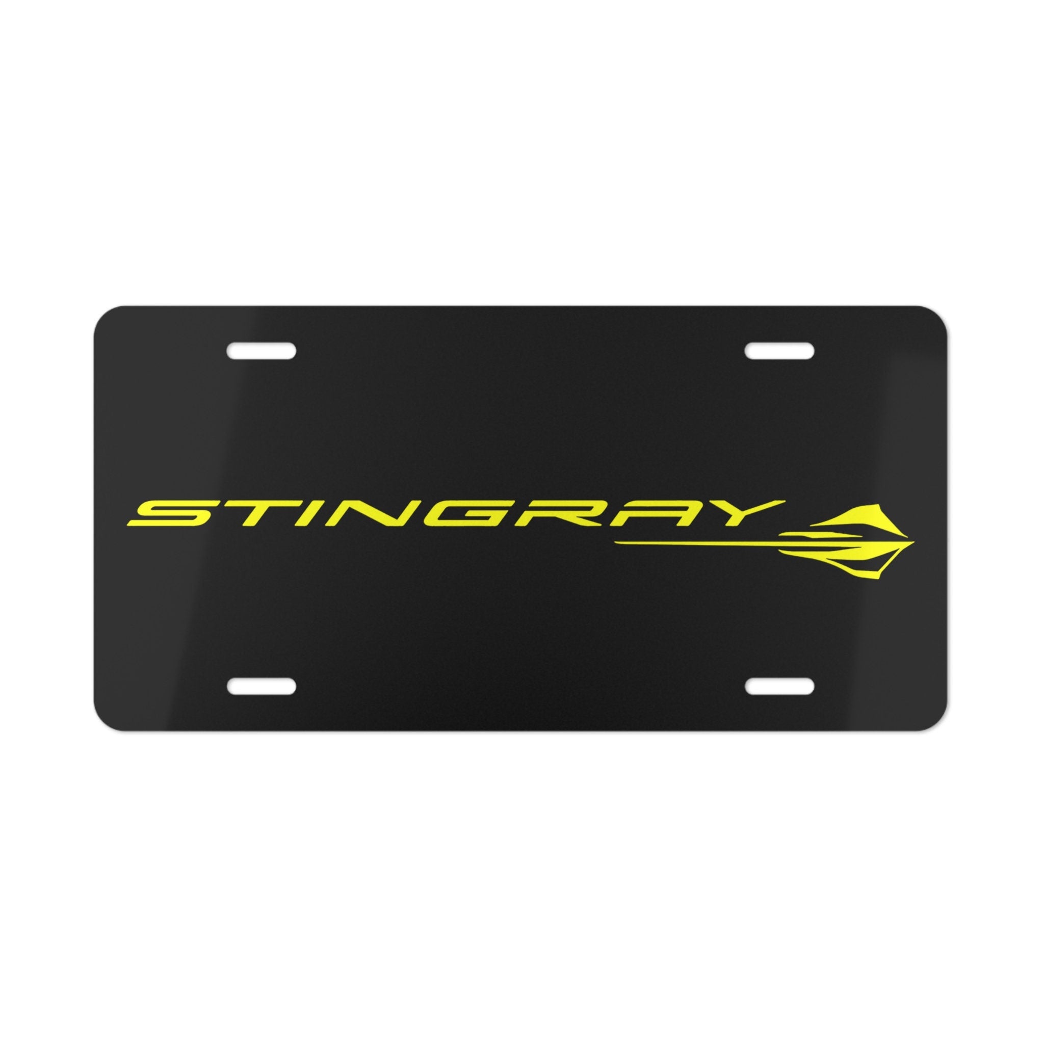 Corvette C7 Stingray License Plate on Black Background - Vette1 - C7 License Plates