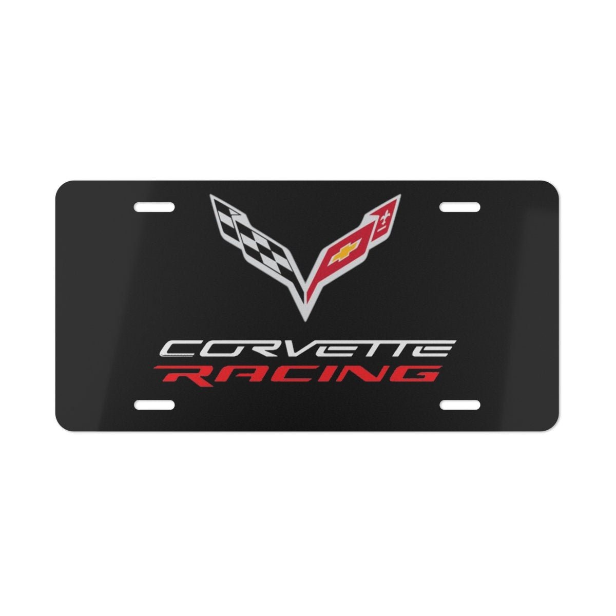 Corvette C7R Gloss Black Vanity Plate - Vette1 - C7 License Plates